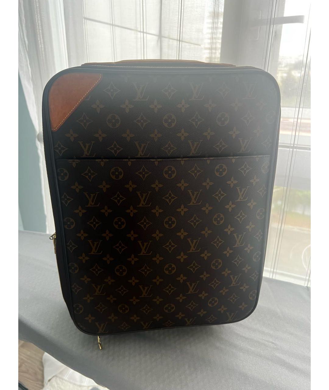 LOUIS VUITTON Коричневый чемодан из канвы, фото 9