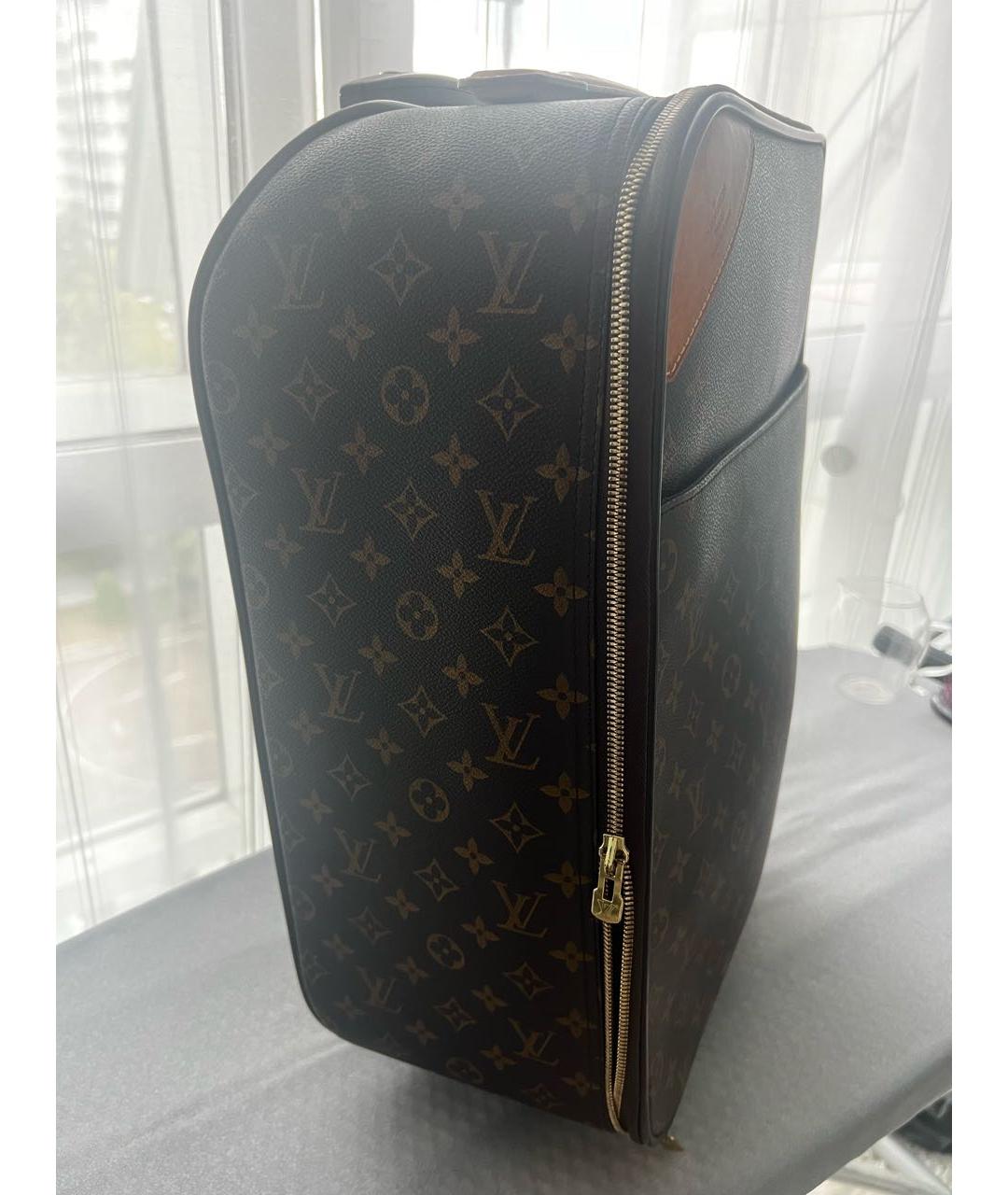 LOUIS VUITTON Коричневый чемодан из канвы, фото 2