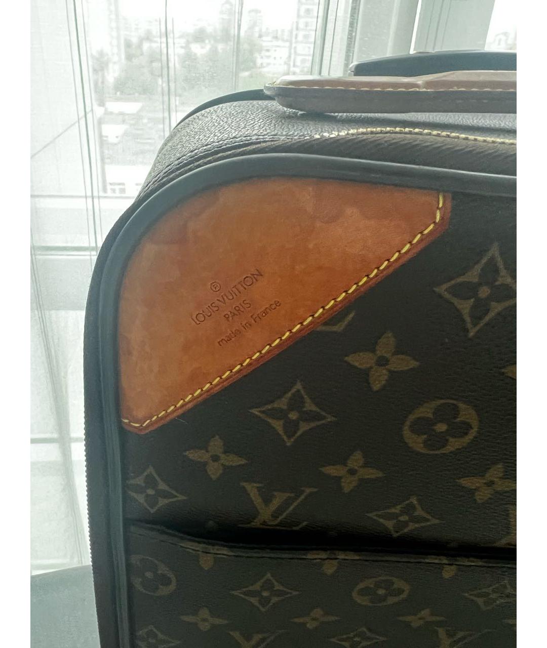 LOUIS VUITTON Коричневый чемодан из канвы, фото 7