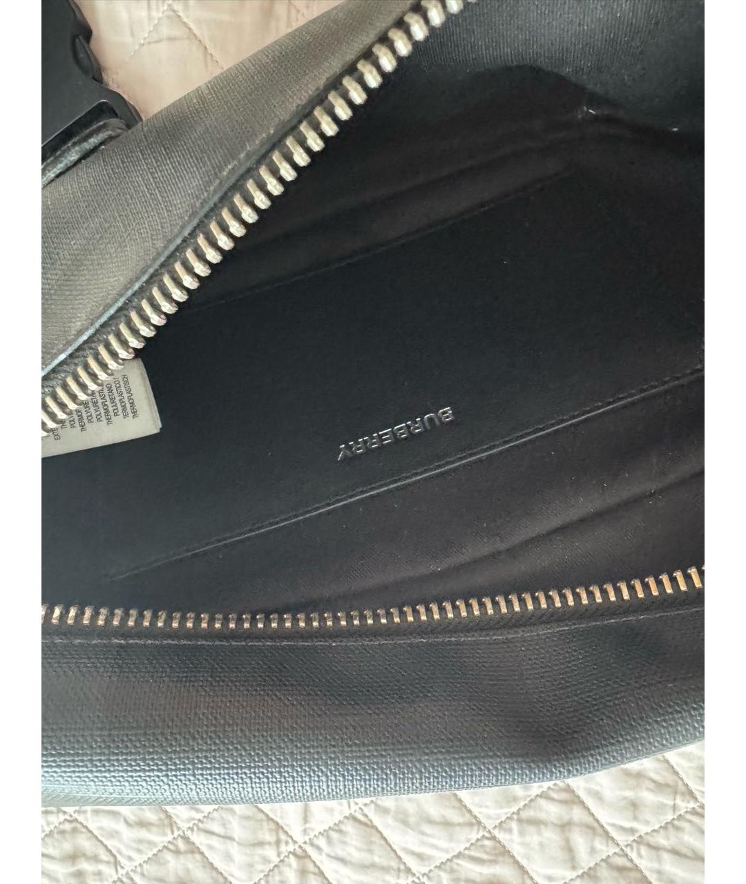 BURBERRY Черная кожаная поясная сумка, фото 5