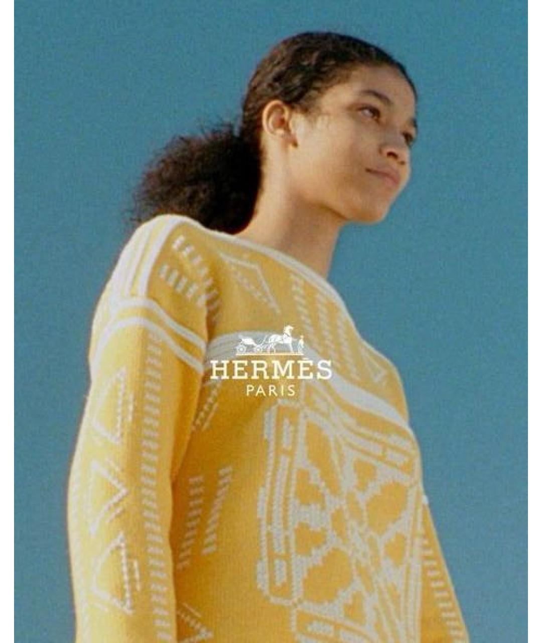 HERMES Желтый хлопковый джемпер / свитер, фото 5