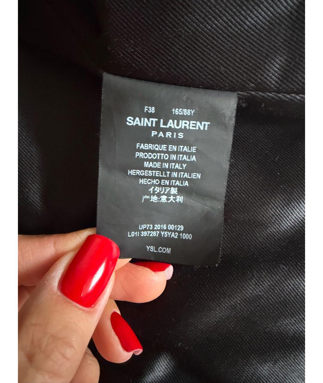 SAINT LAURENT Черная кожаная куртка, фото 3