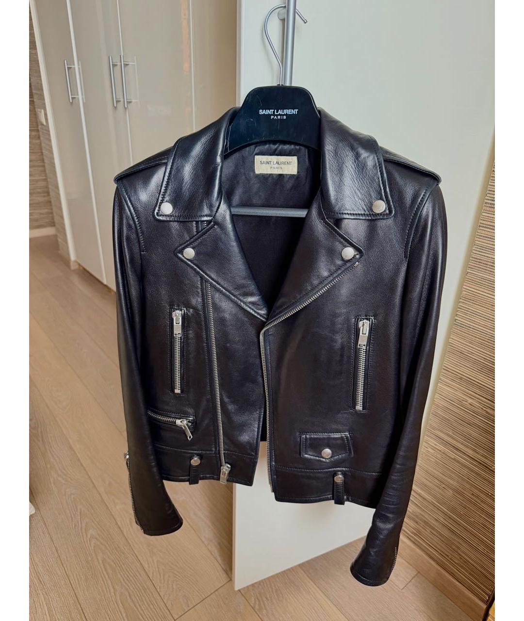 SAINT LAURENT Черная кожаная куртка, фото 4