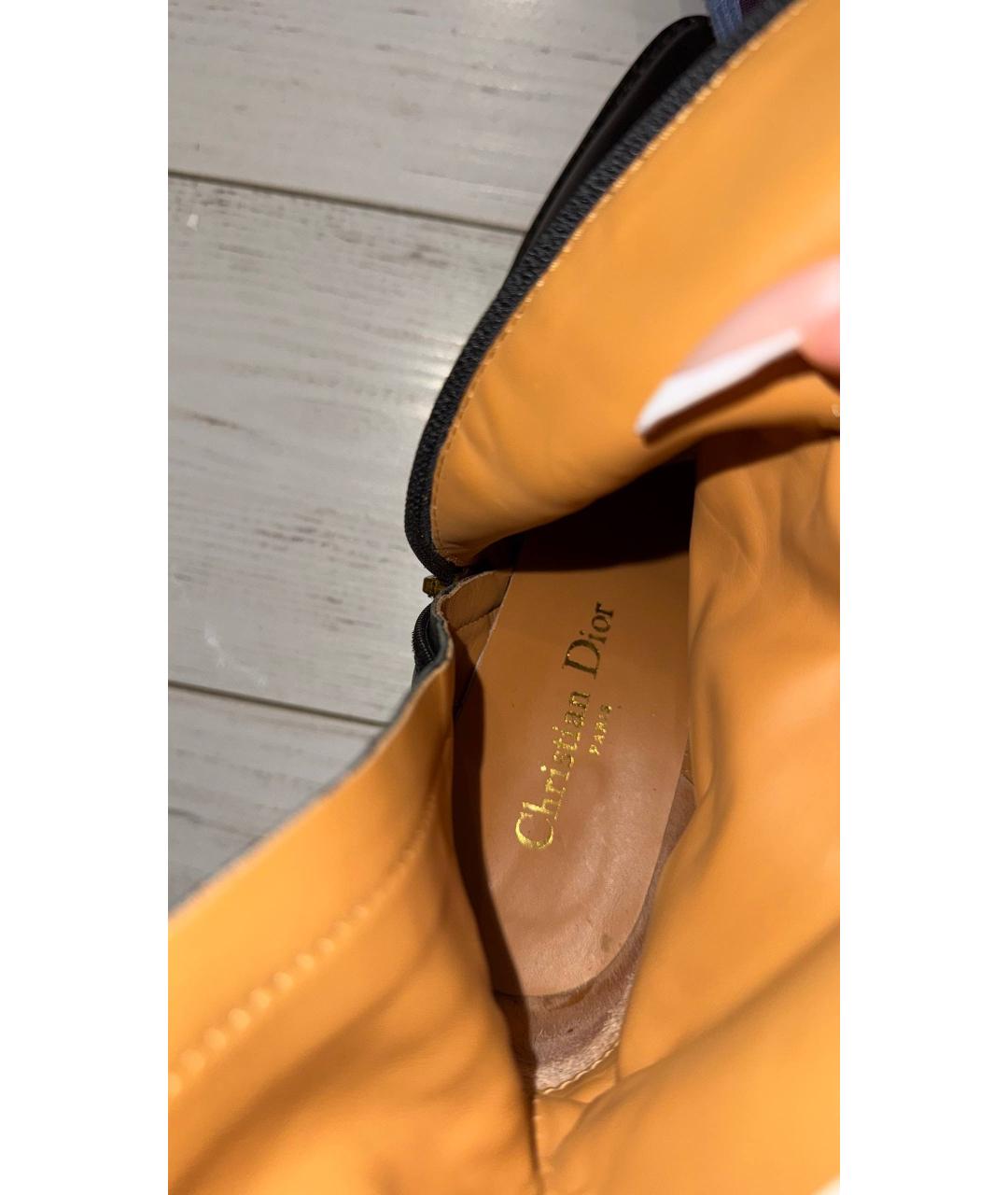 CHRISTIAN DIOR Черные кожаные полусапоги, фото 6