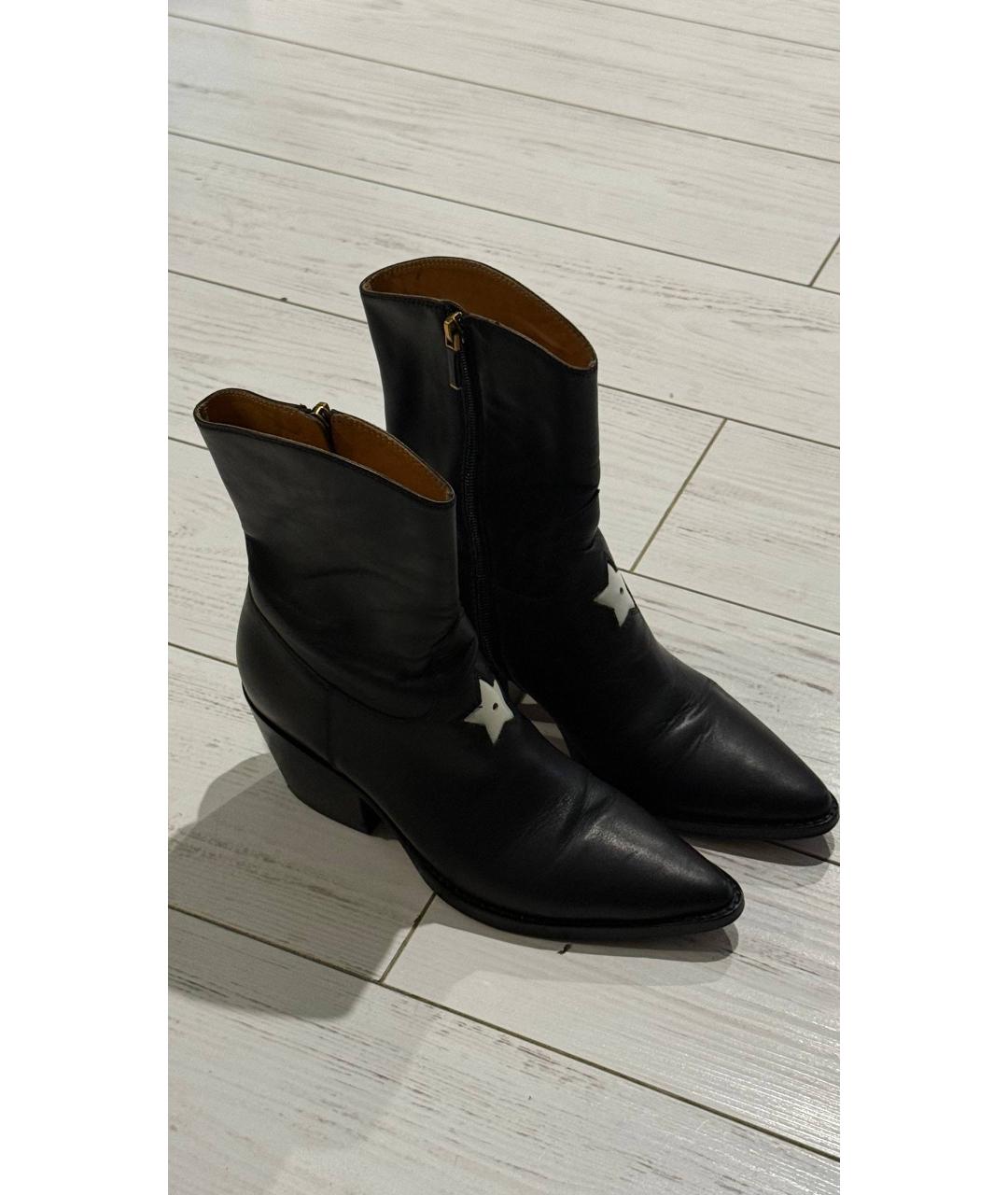 CHRISTIAN DIOR Черные кожаные полусапоги, фото 7