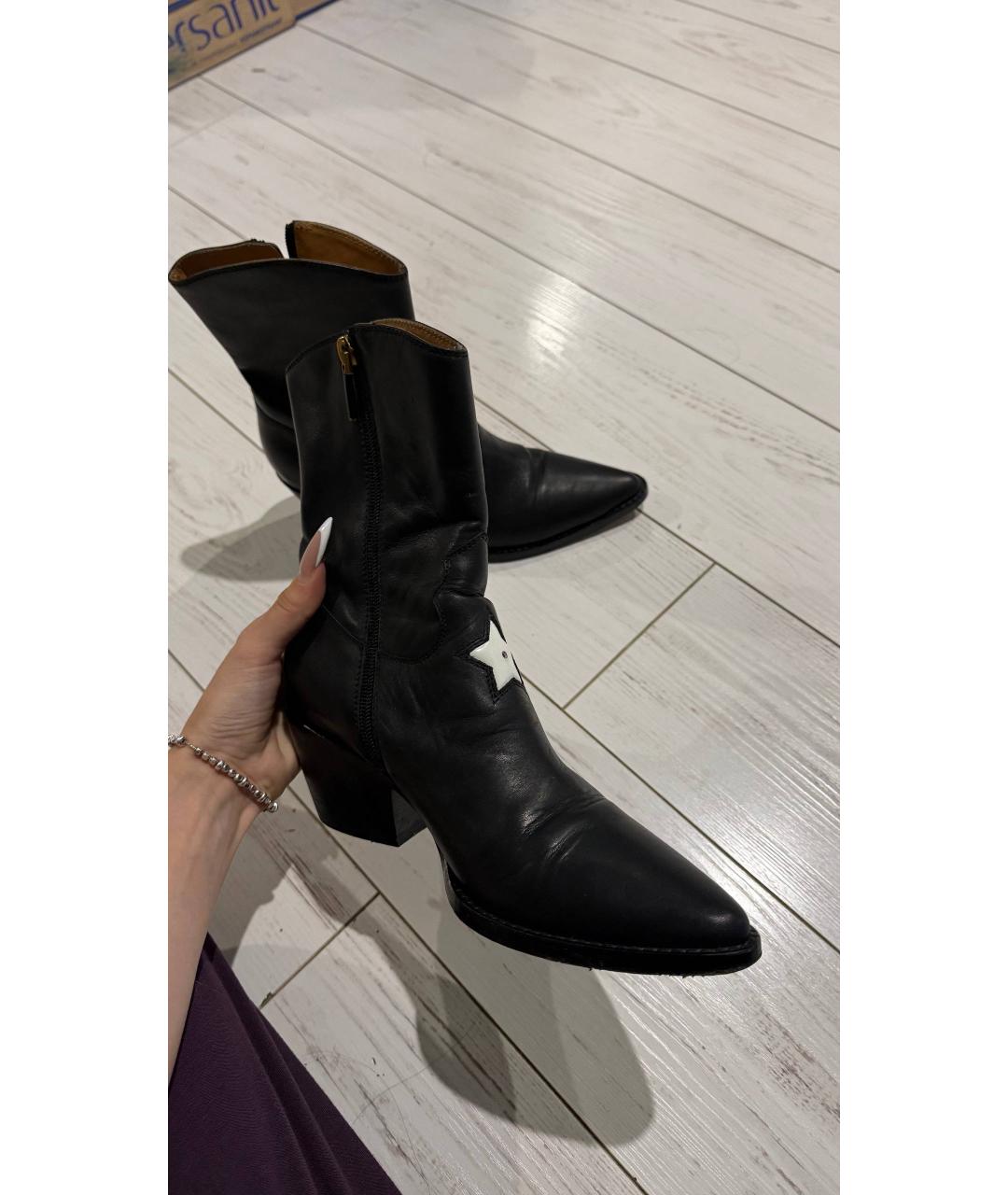 CHRISTIAN DIOR Черные кожаные полусапоги, фото 3