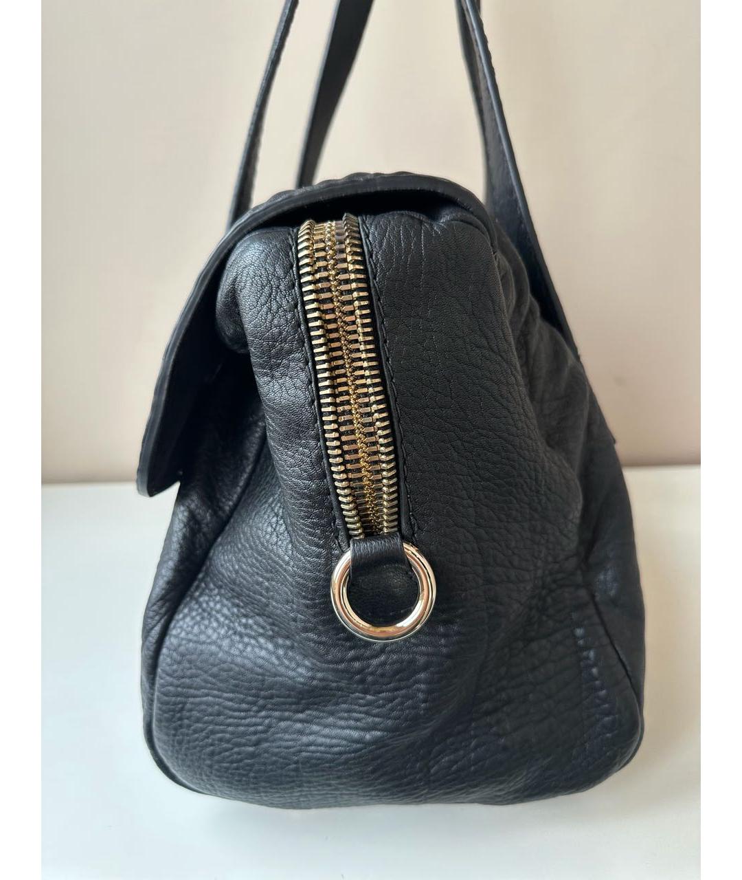 JIMMY CHOO Черная кожаная сумка с короткими ручками, фото 5