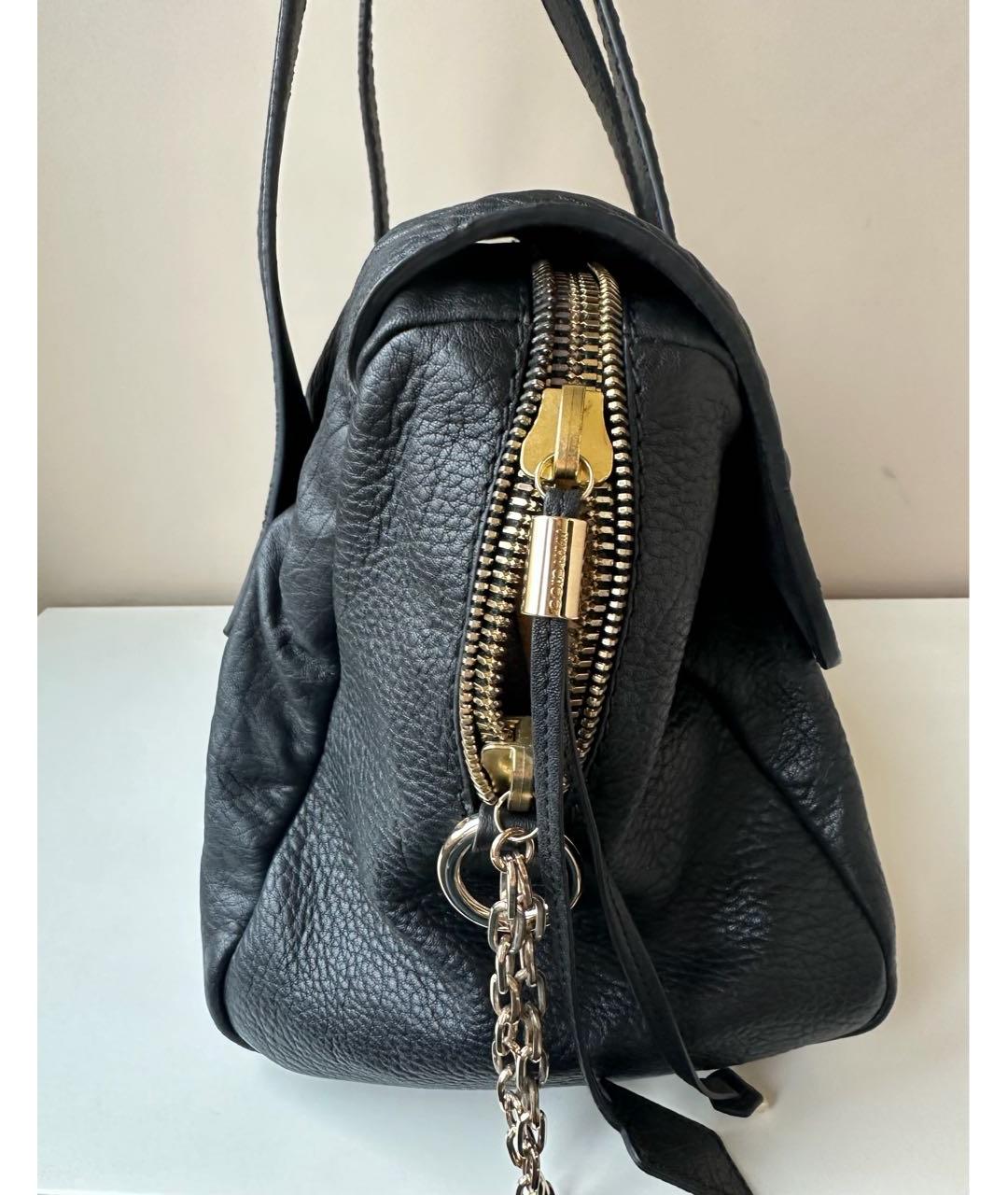 JIMMY CHOO Черная кожаная сумка с короткими ручками, фото 4