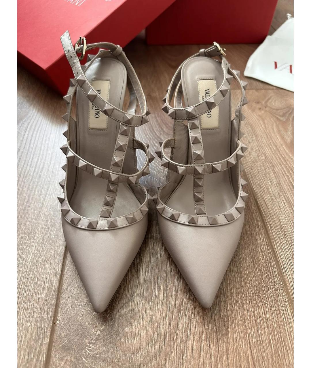 VALENTINO Бежевые кожаные туфли, фото 3