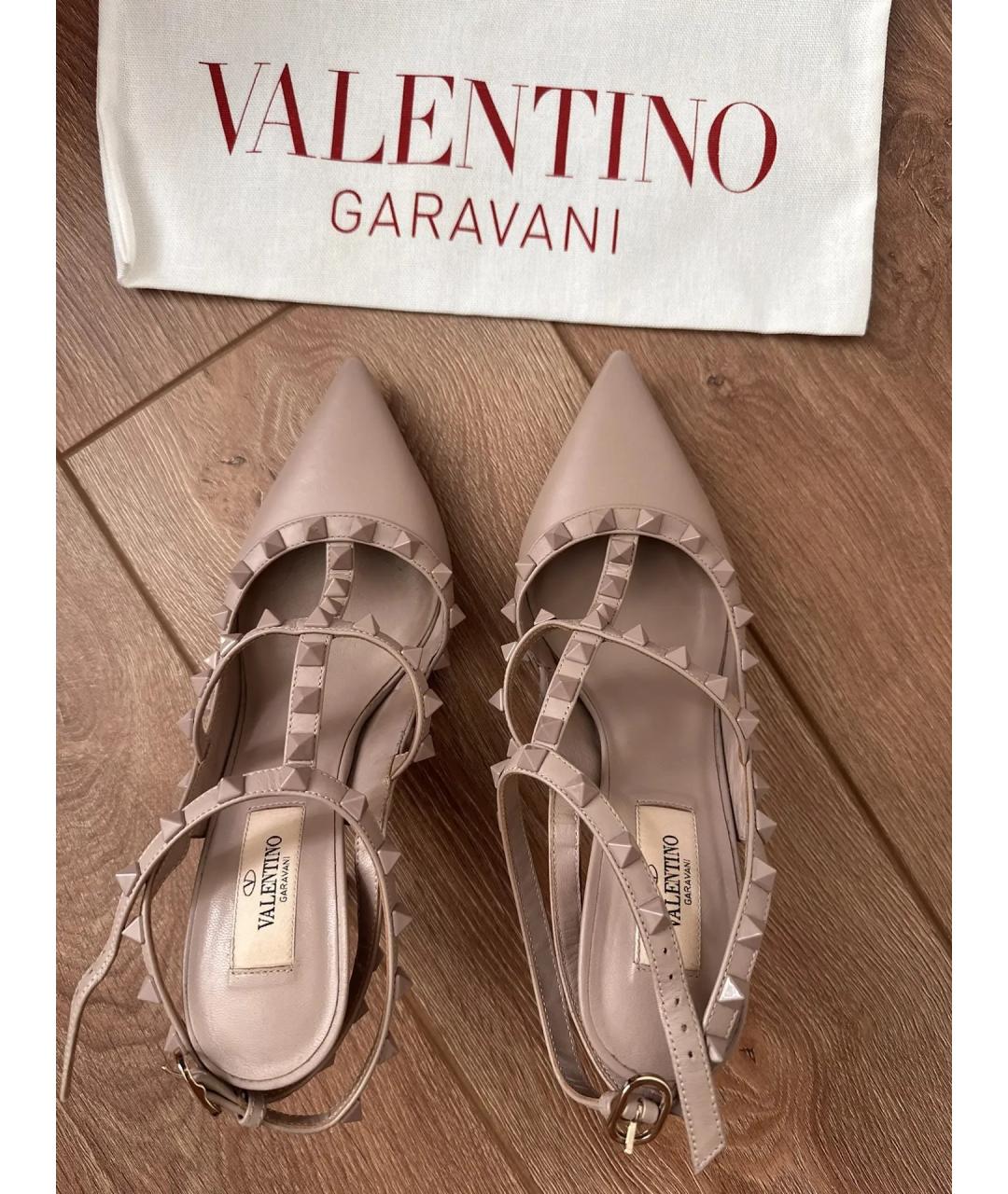 VALENTINO Бежевые кожаные туфли, фото 4