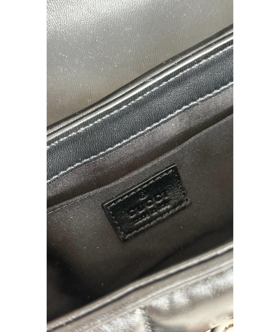 GUCCI Черная кожаная сумка с короткими ручками, фото 7