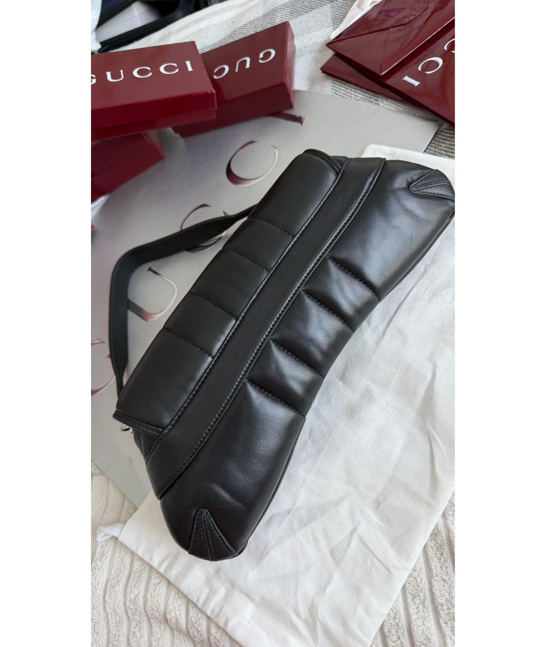 GUCCI Черная кожаная сумка с короткими ручками, фото 4