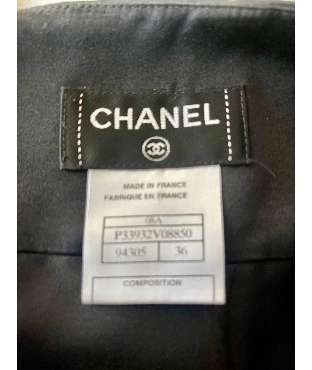 CHANEL Черная шелковая юбка миди, фото 4