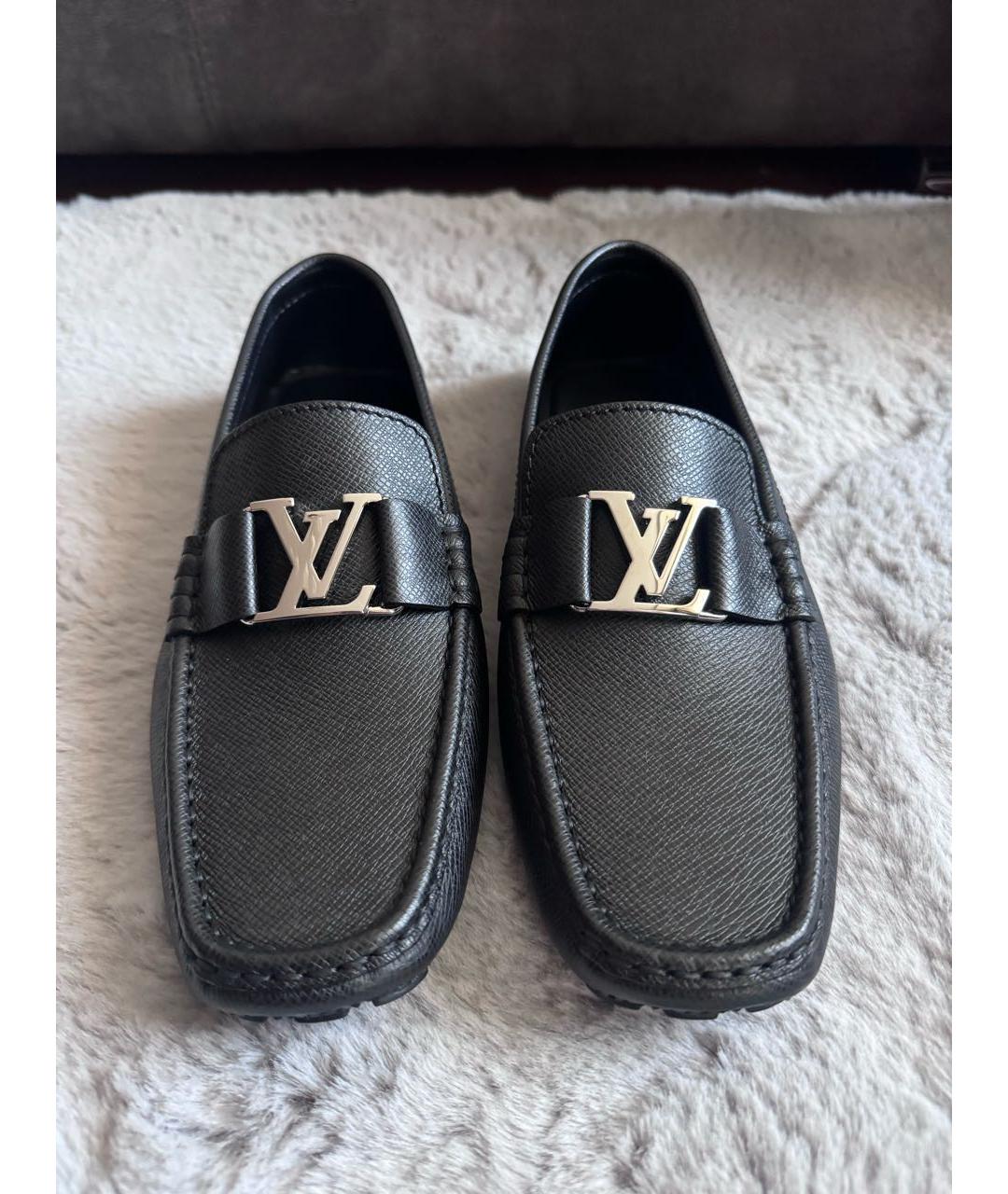 LOUIS VUITTON Черные кожаные мокасины, фото 7
