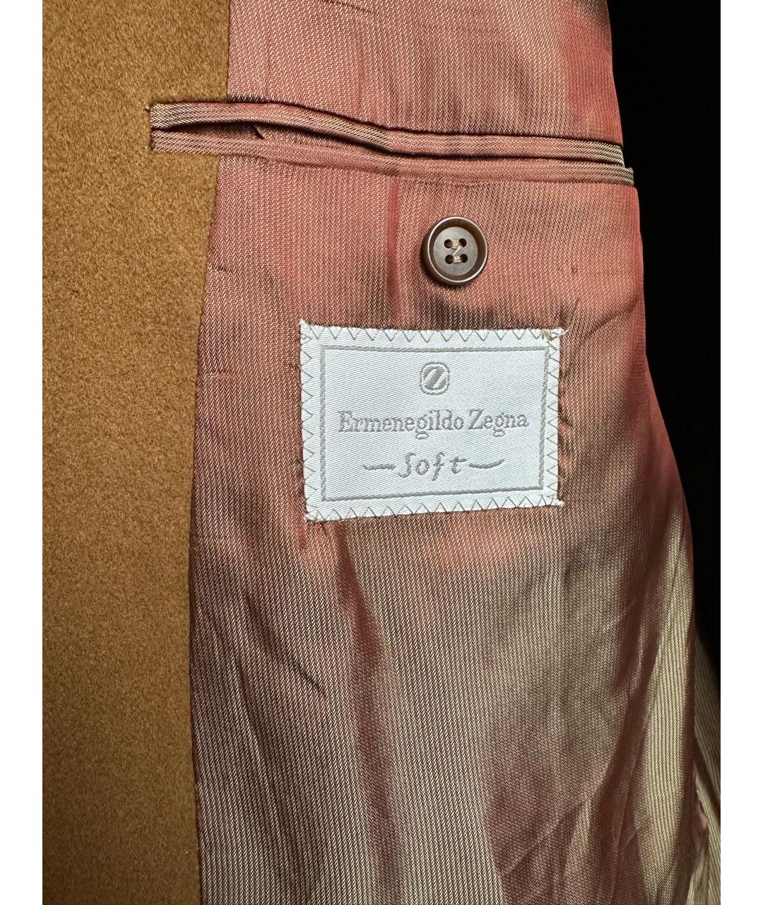 ZEGNA Коричневое кашемировое пальто, фото 5