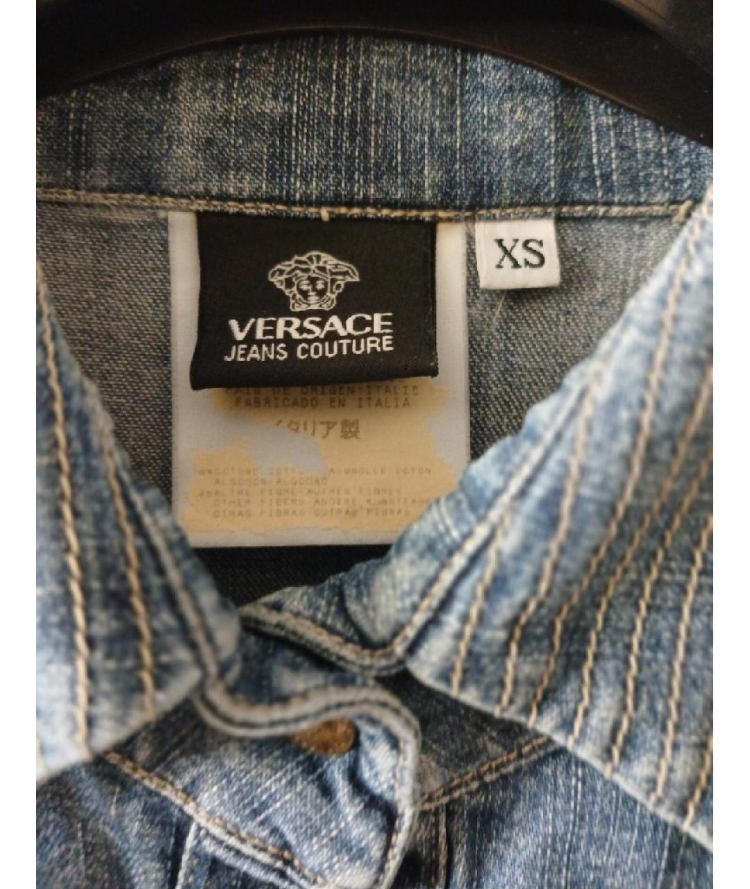 VERSACE Синяя деним рубашка, фото 3