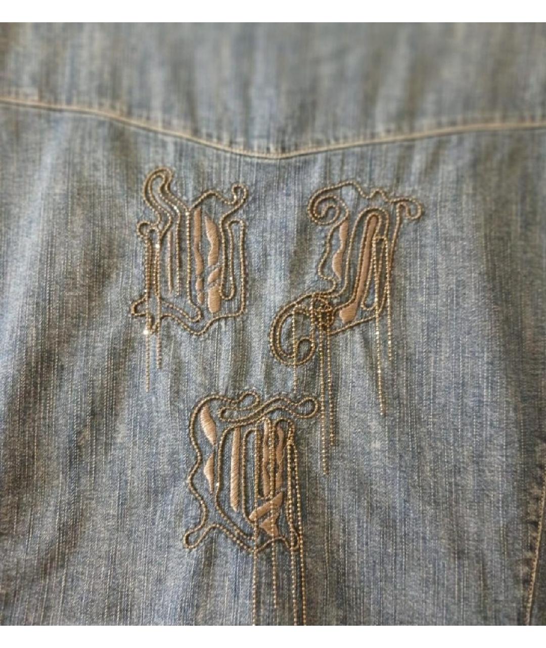 VERSACE Синяя деним рубашка, фото 2