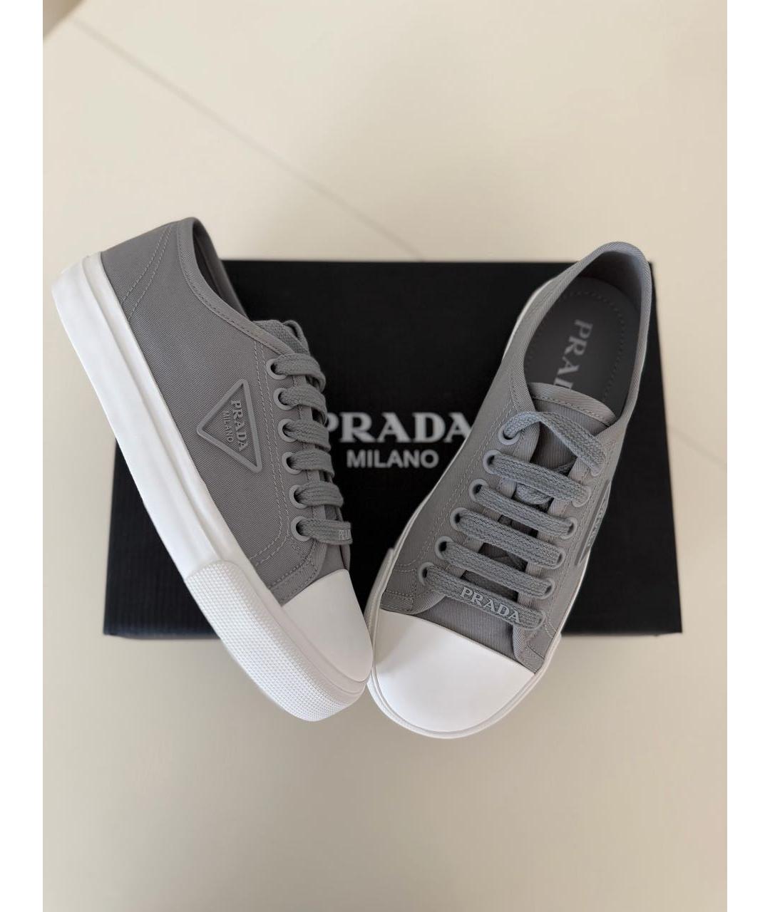 PRADA Серые кеды, фото 8