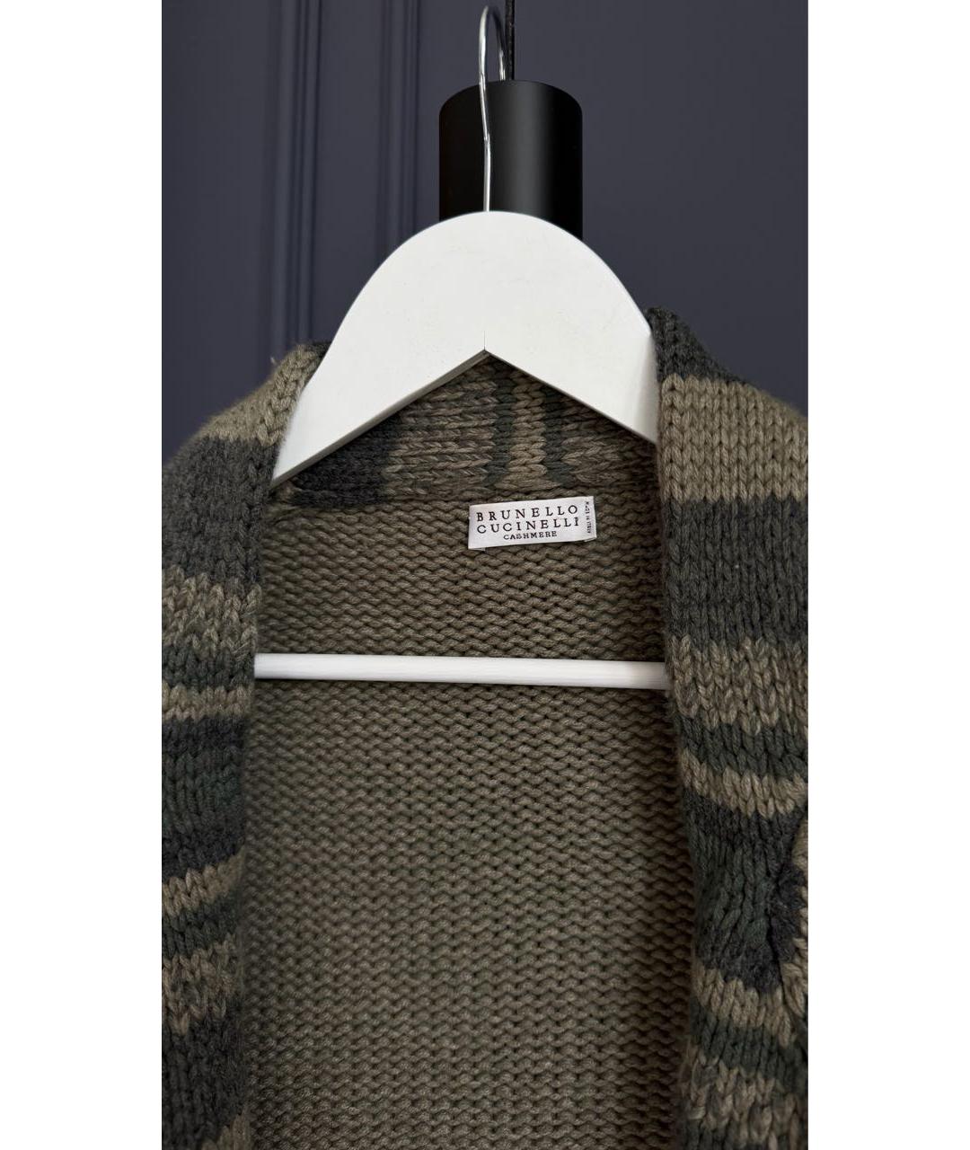 BRUNELLO CUCINELLI Антрацитовый кашемировый кардиган, фото 3