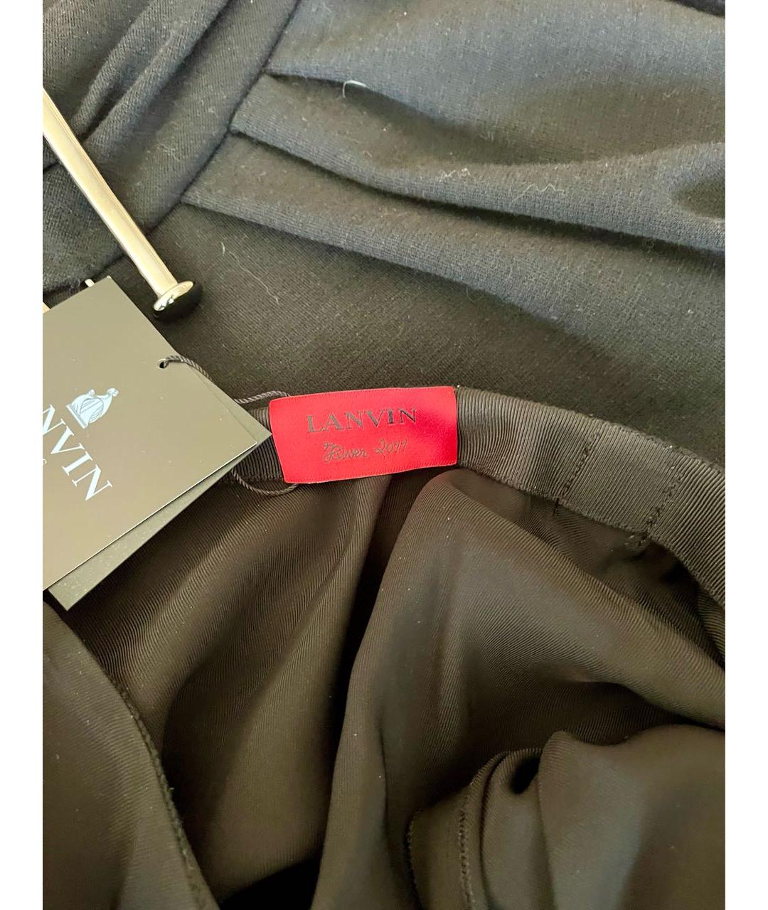 LANVIN Черная вискозная юбка макси, фото 4