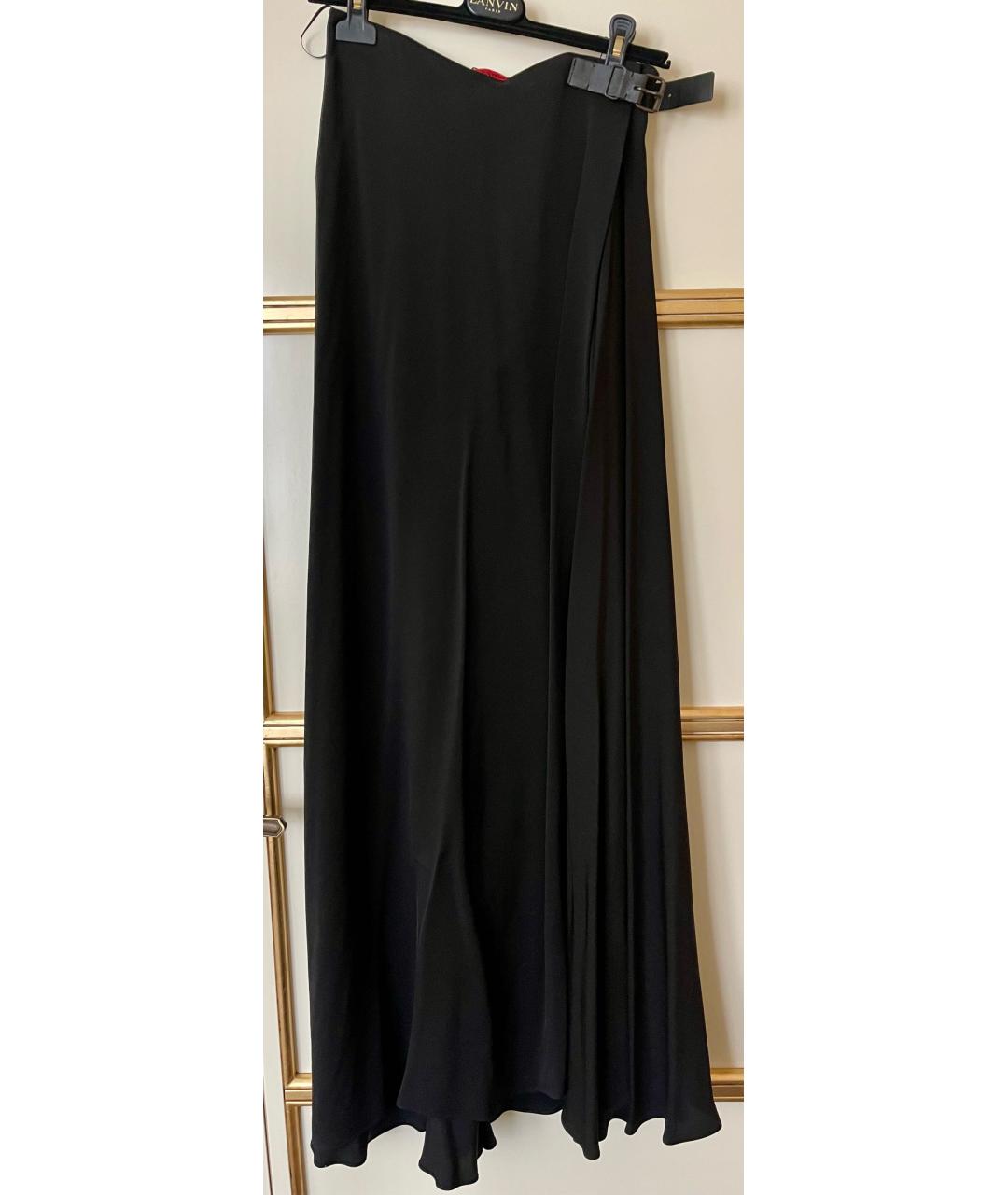 LANVIN Черная вискозная юбка макси, фото 6