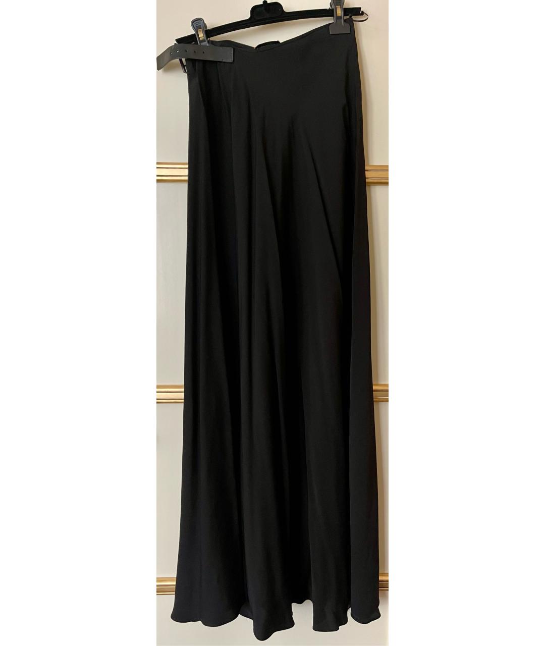 LANVIN Черная вискозная юбка макси, фото 2
