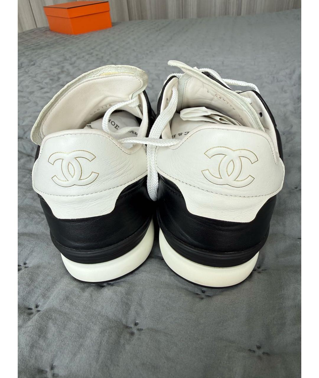 CHANEL Черные кожаные кеды, фото 4