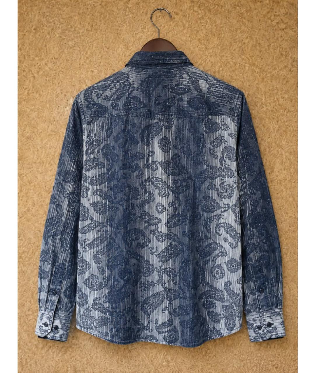 ARMANI JUNIOR Синяя хлопковая детская рубашка, фото 2