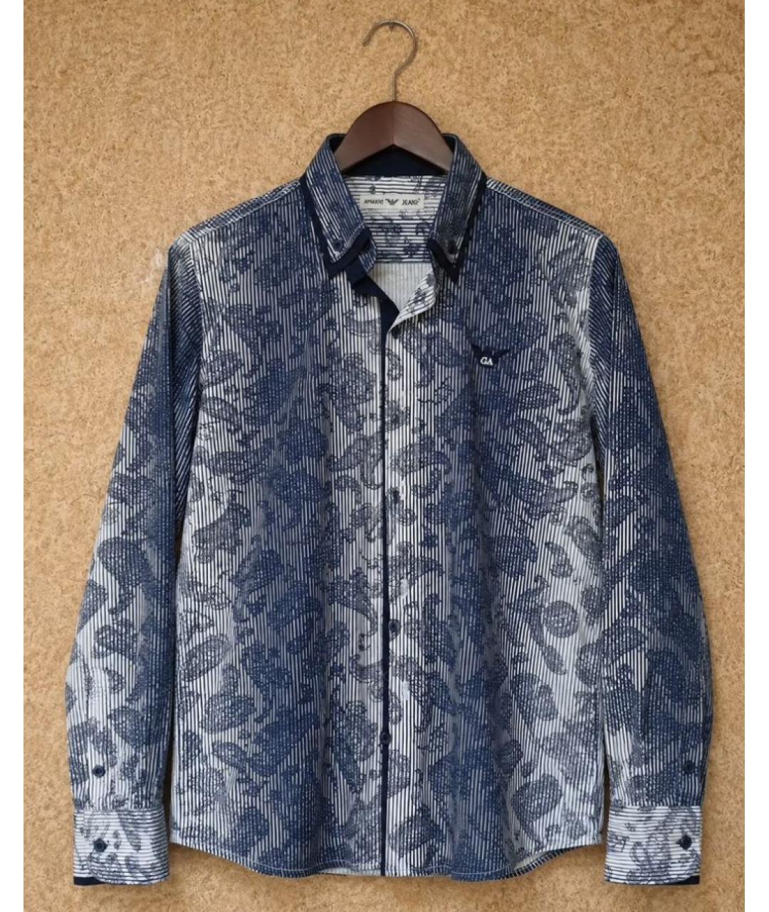 ARMANI JUNIOR Синяя хлопковая детская рубашка, фото 1