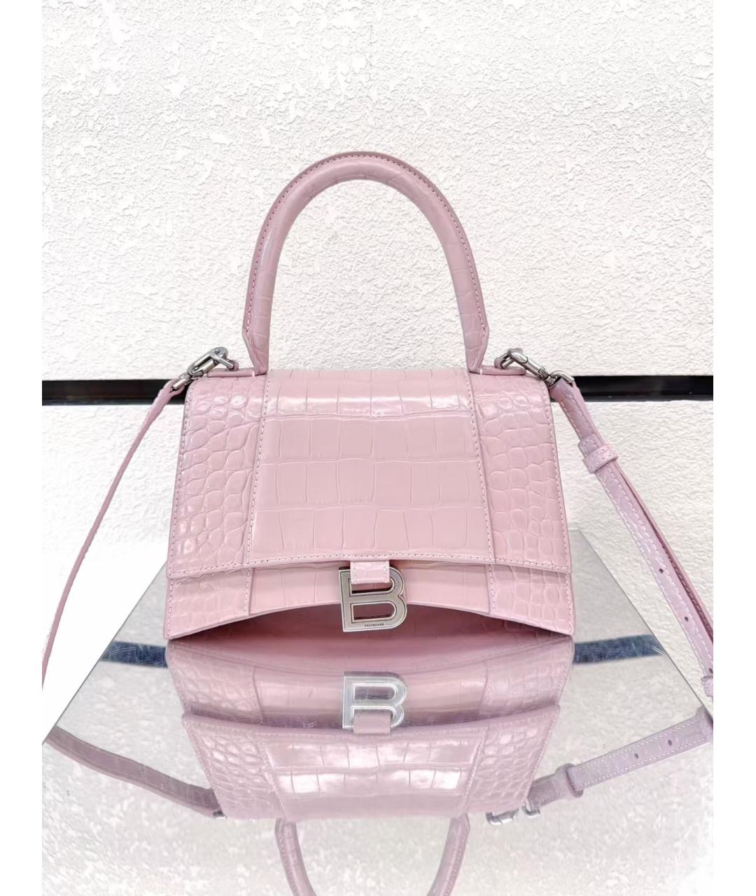 BALENCIAGA Розовая кожаная сумка через плечо, фото 2