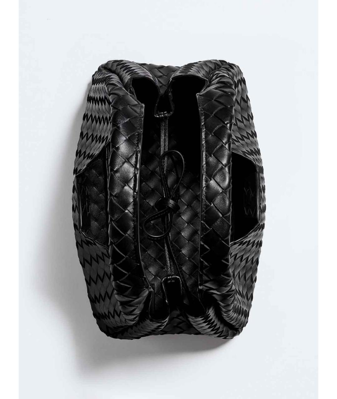 BOTTEGA VENETA Черная кожаная сумка с короткими ручками, фото 2