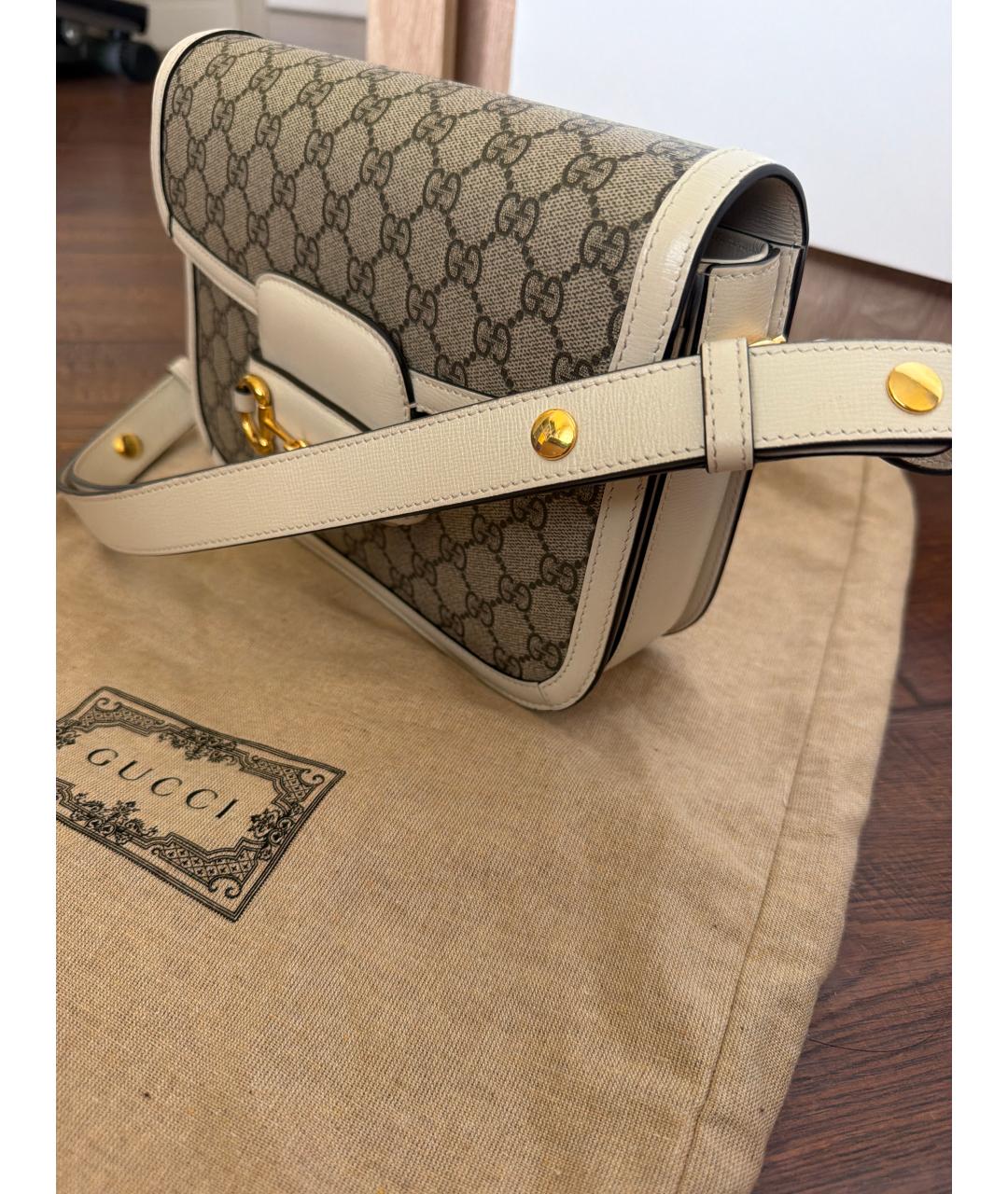 GUCCI Белая кожаная сумка через плечо, фото 2