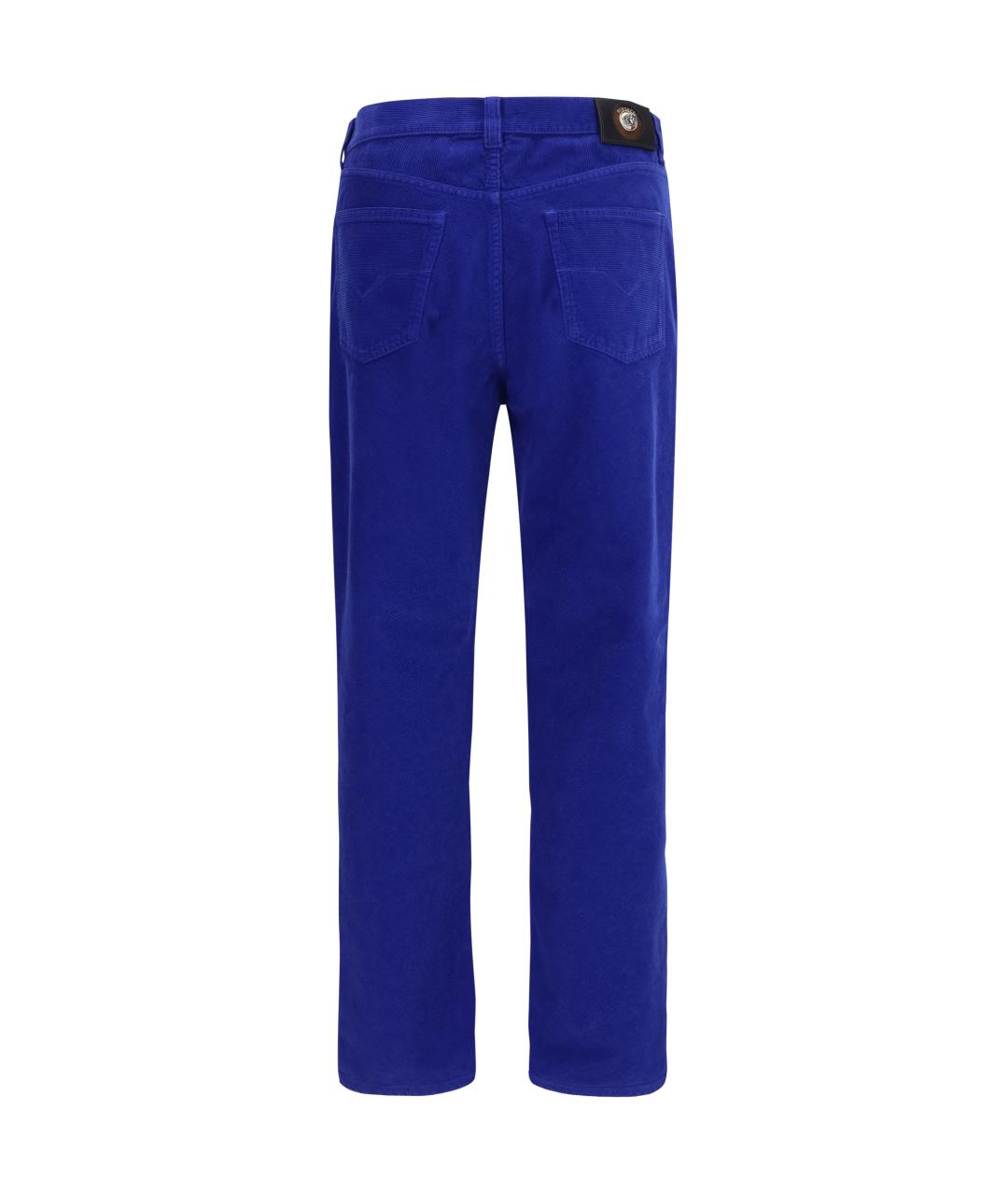 VERSACE Синие хлопковые повседневные брюки, фото 2