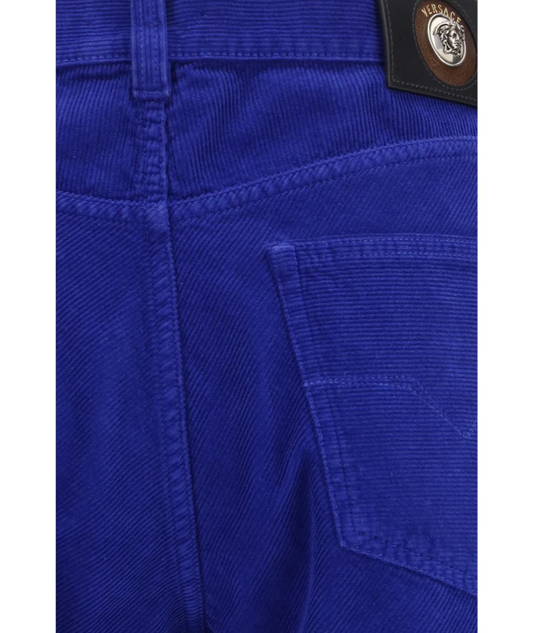 VERSACE Синие хлопковые повседневные брюки, фото 3