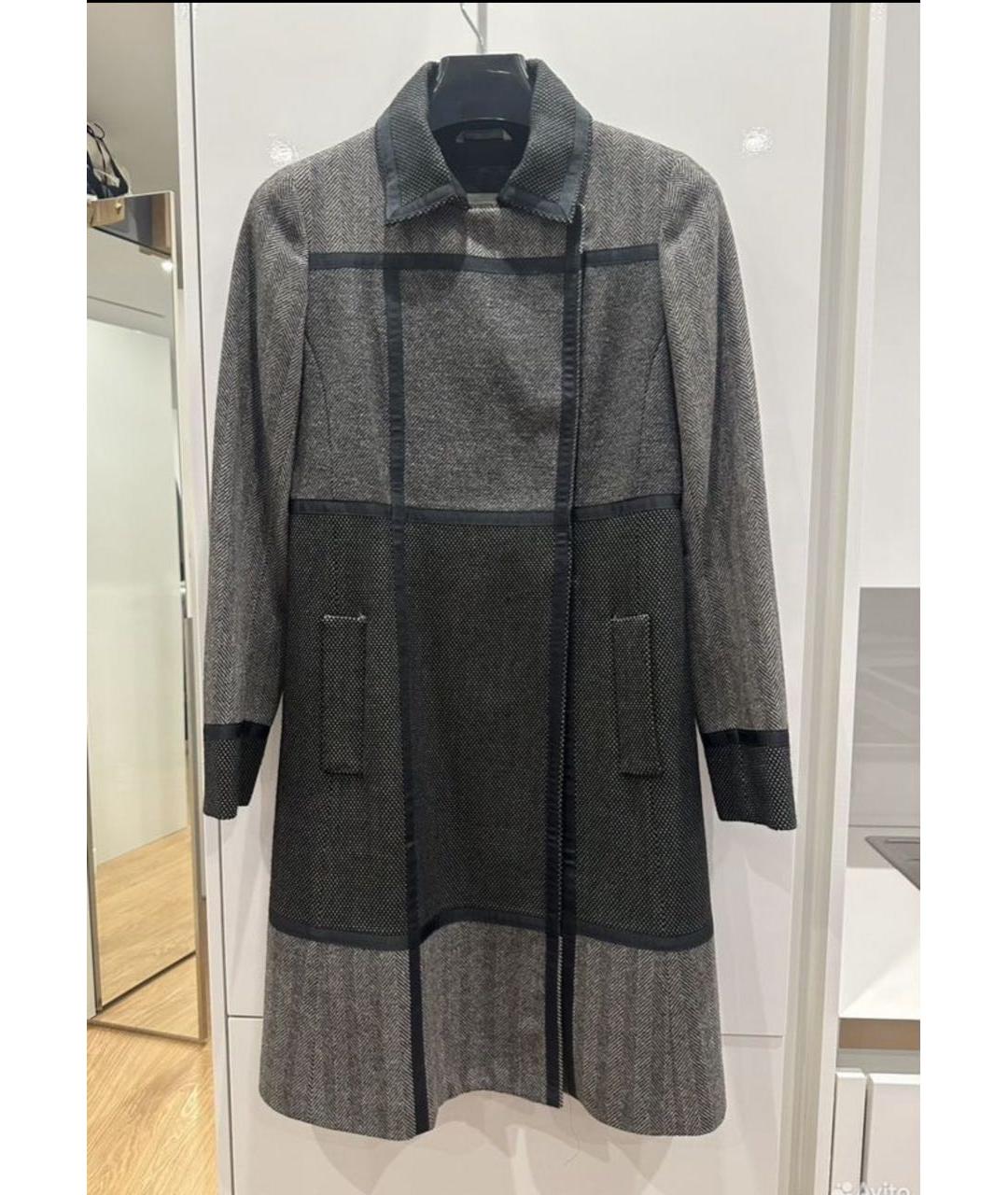 SPORTMAX Антрацитовое шерстяное пальто, фото 6