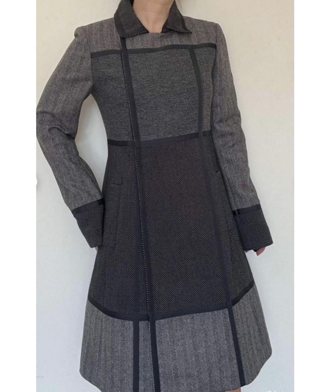 SPORTMAX Антрацитовое шерстяное пальто, фото 4