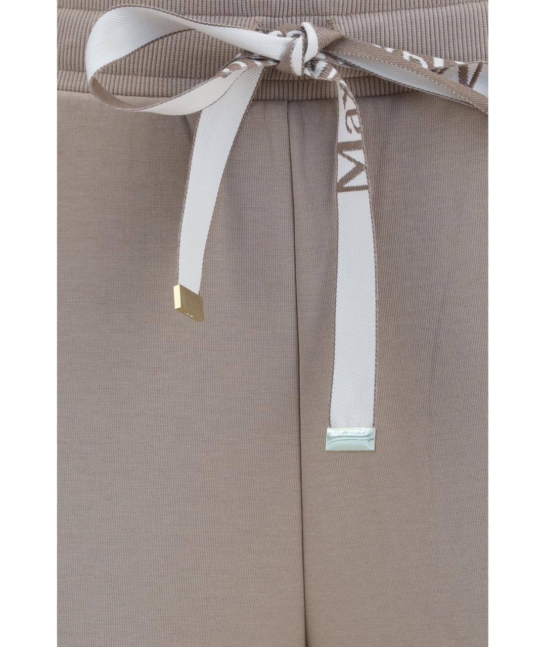 'S MAX MARA Бежевые хлопковые спортивные брюки и шорты, фото 3