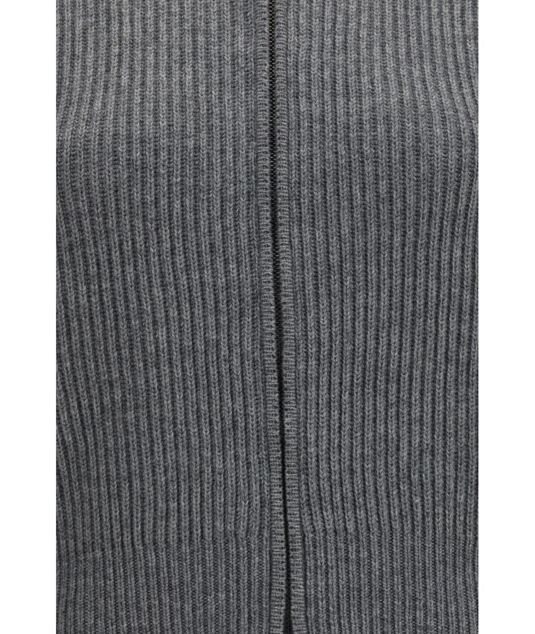 MAX MARA STUDIO Серый шерстяной кардиган, фото 3