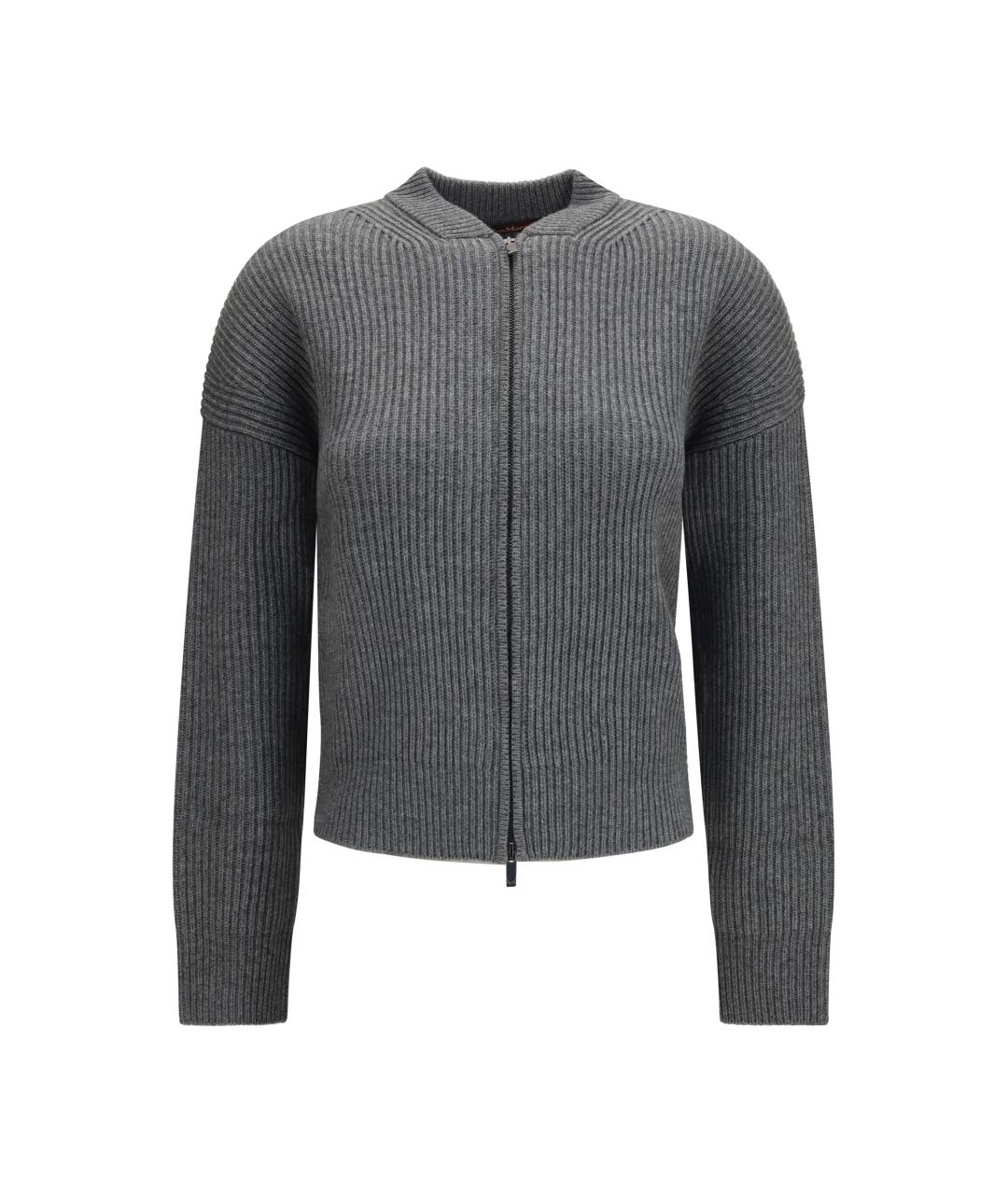 MAX MARA STUDIO Серый шерстяной кардиган, фото 1