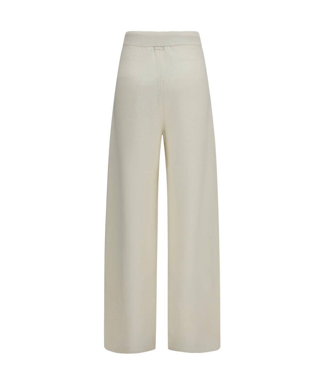 MAX MARA Белые кашемировые прямые брюки, фото 2