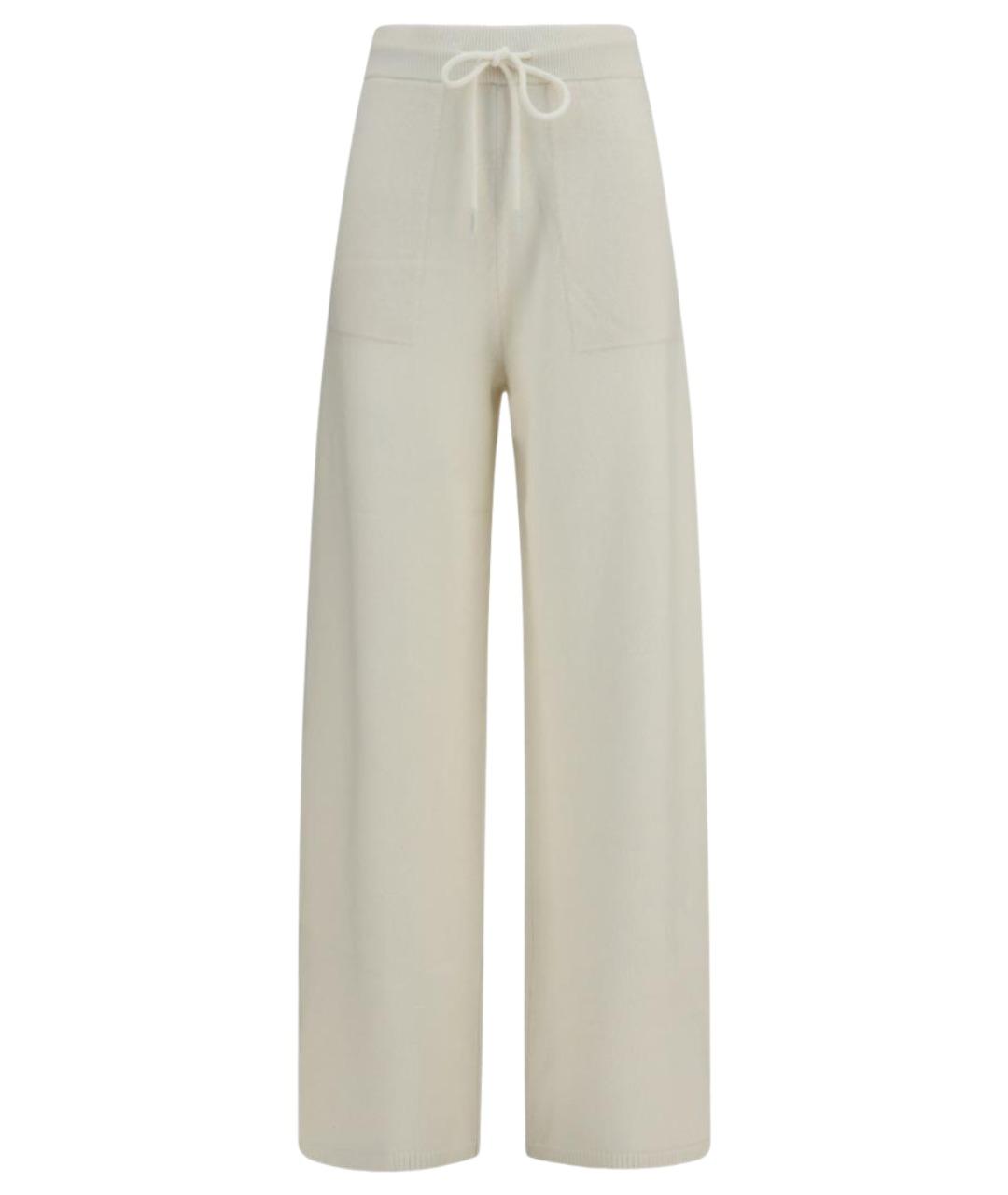 MAX MARA Белые кашемировые прямые брюки, фото 1