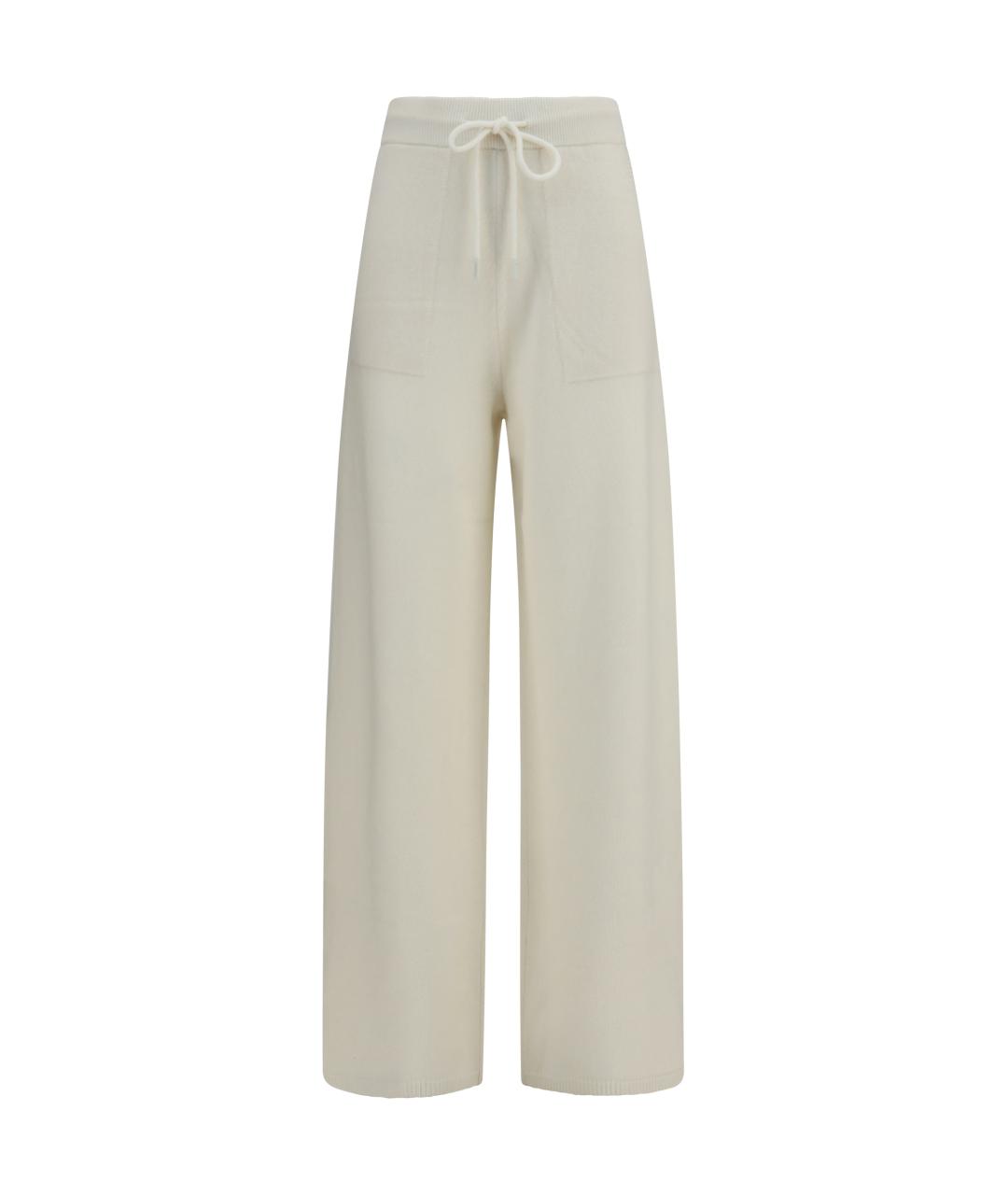 MAX MARA Белые кашемировые прямые брюки, фото 4