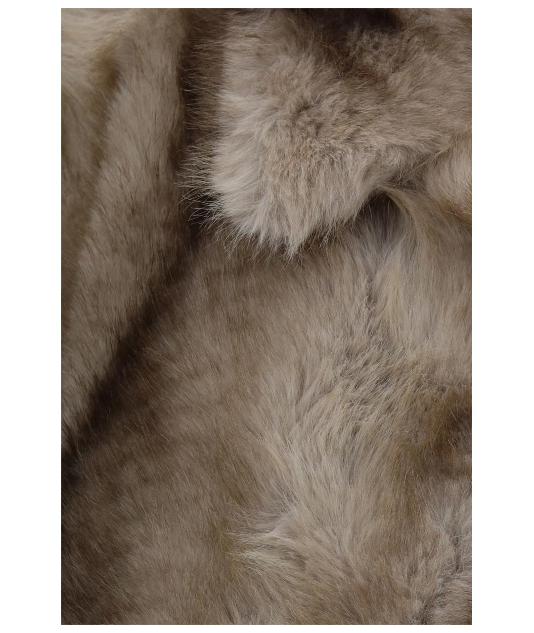 SPORTMAX Серая полиэстеровая шуба, фото 3