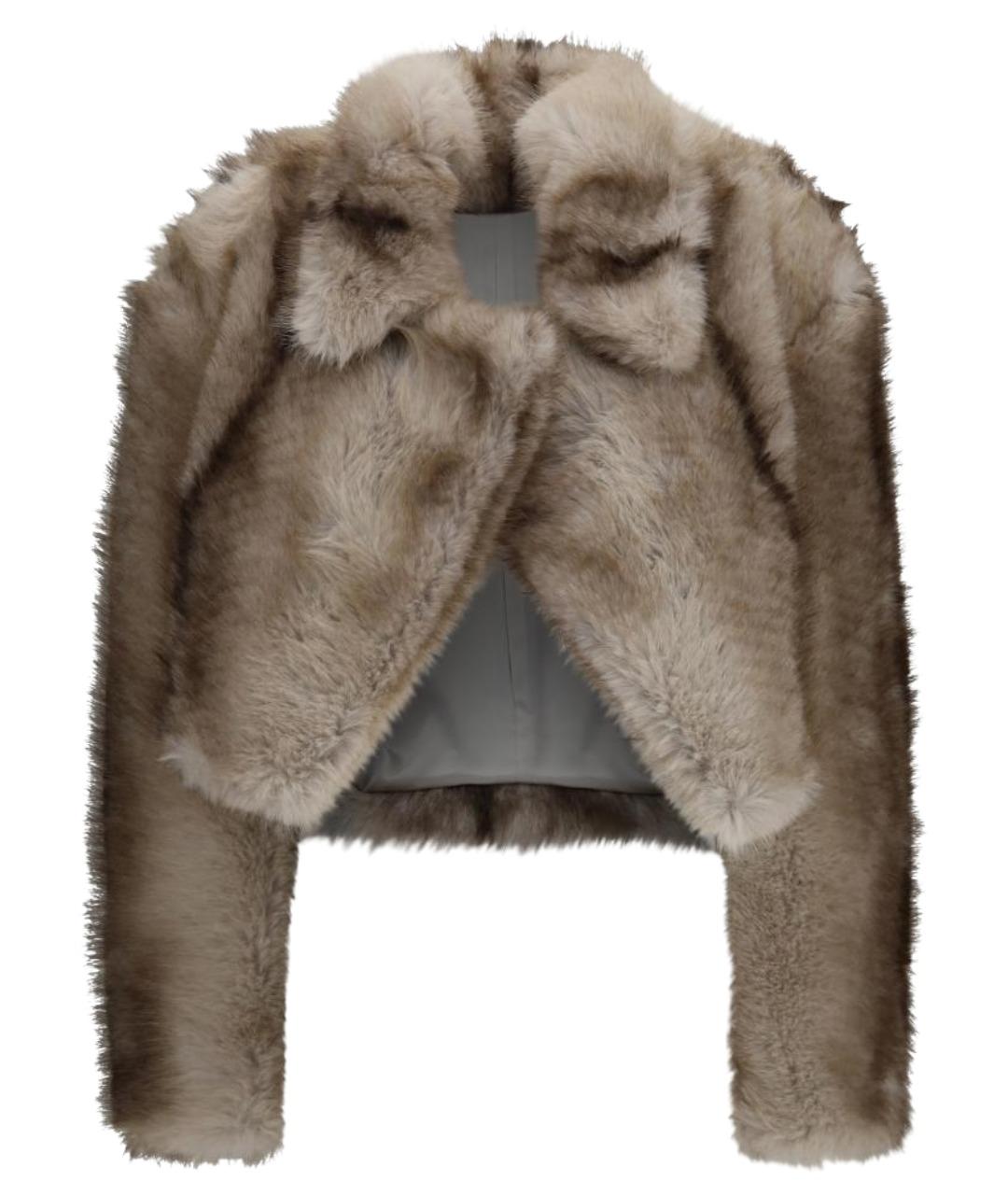 SPORTMAX Серая полиэстеровая шуба, фото 1