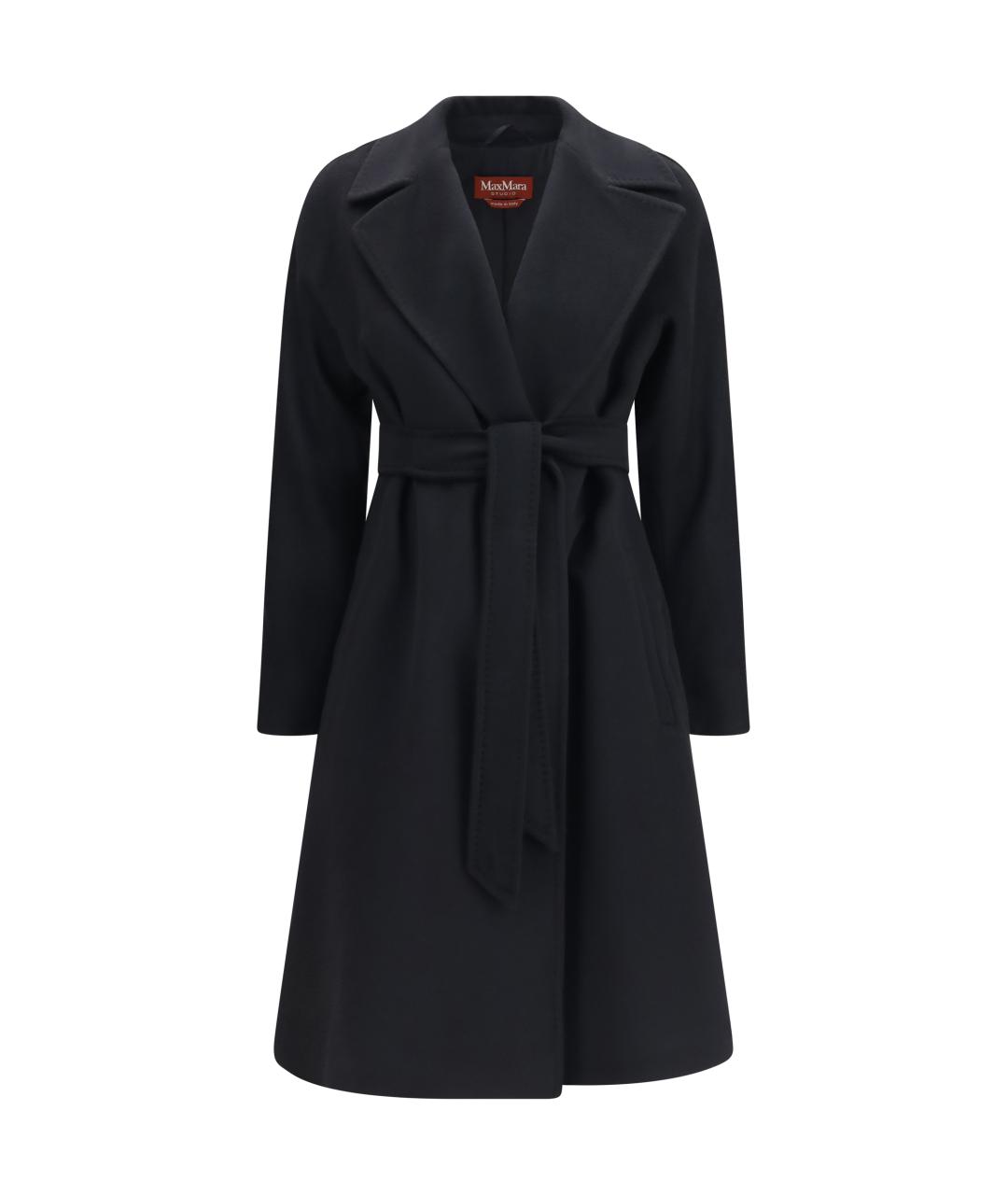 MAX MARA STUDIO Черное шерстяное пальто, фото 1