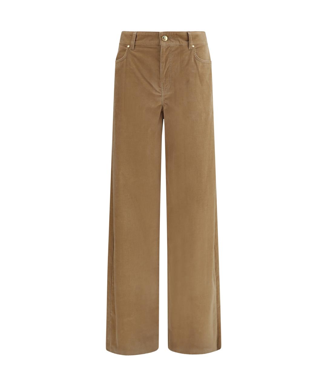 MAX MARA STUDIO Бежевые хлопковые прямые брюки, фото 1