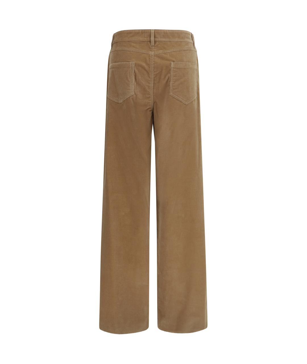 MAX MARA STUDIO Бежевые хлопковые прямые брюки, фото 2
