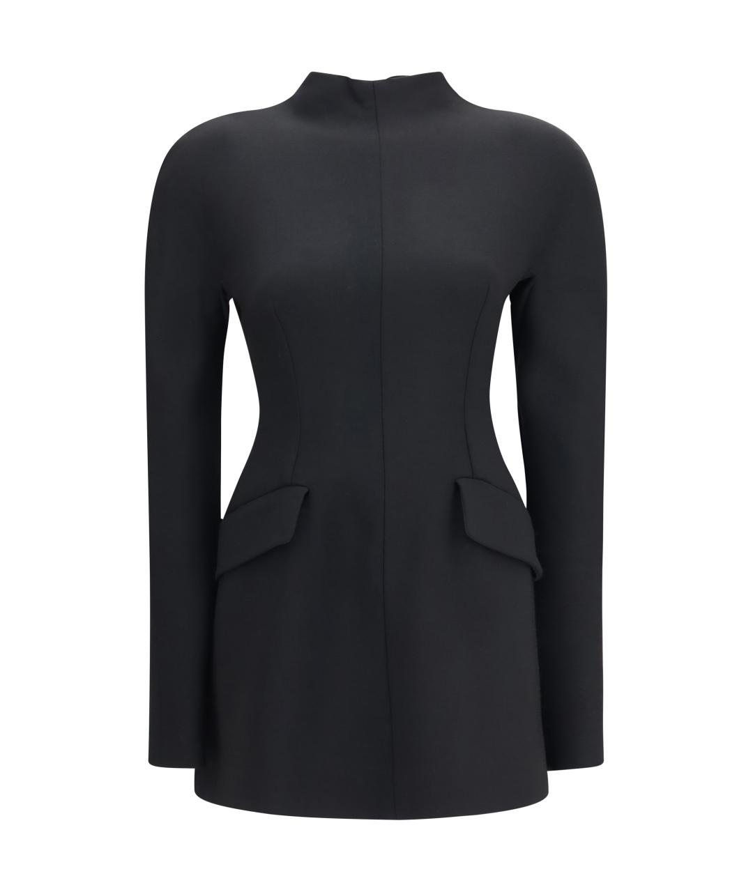 SPORTMAX Черное синтетическое повседневное платье, фото 1