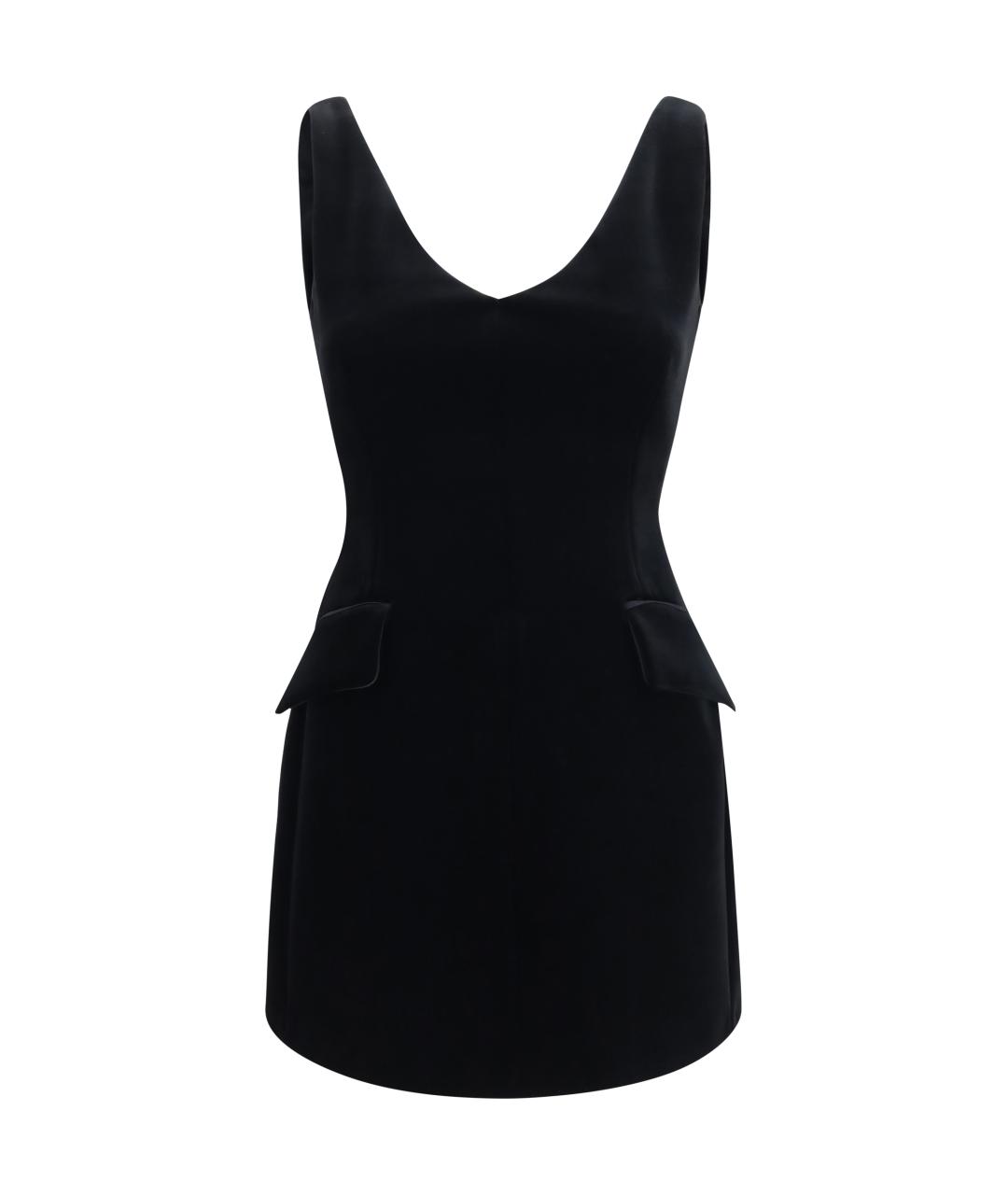 SPORTMAX Черное синтетическое повседневное платье, фото 1