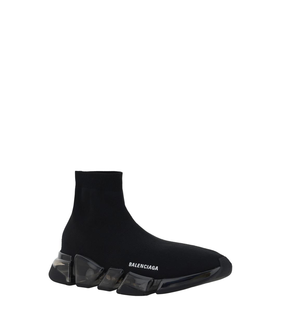 BALENCIAGA Черные текстильные высокие кроссовки / кеды, фото 2